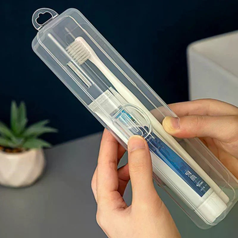 Portable Toothbrush Box Plastic Travel Toothbrush Case Transparent Toothbrush Holder Organizer Travel Practical Accessories