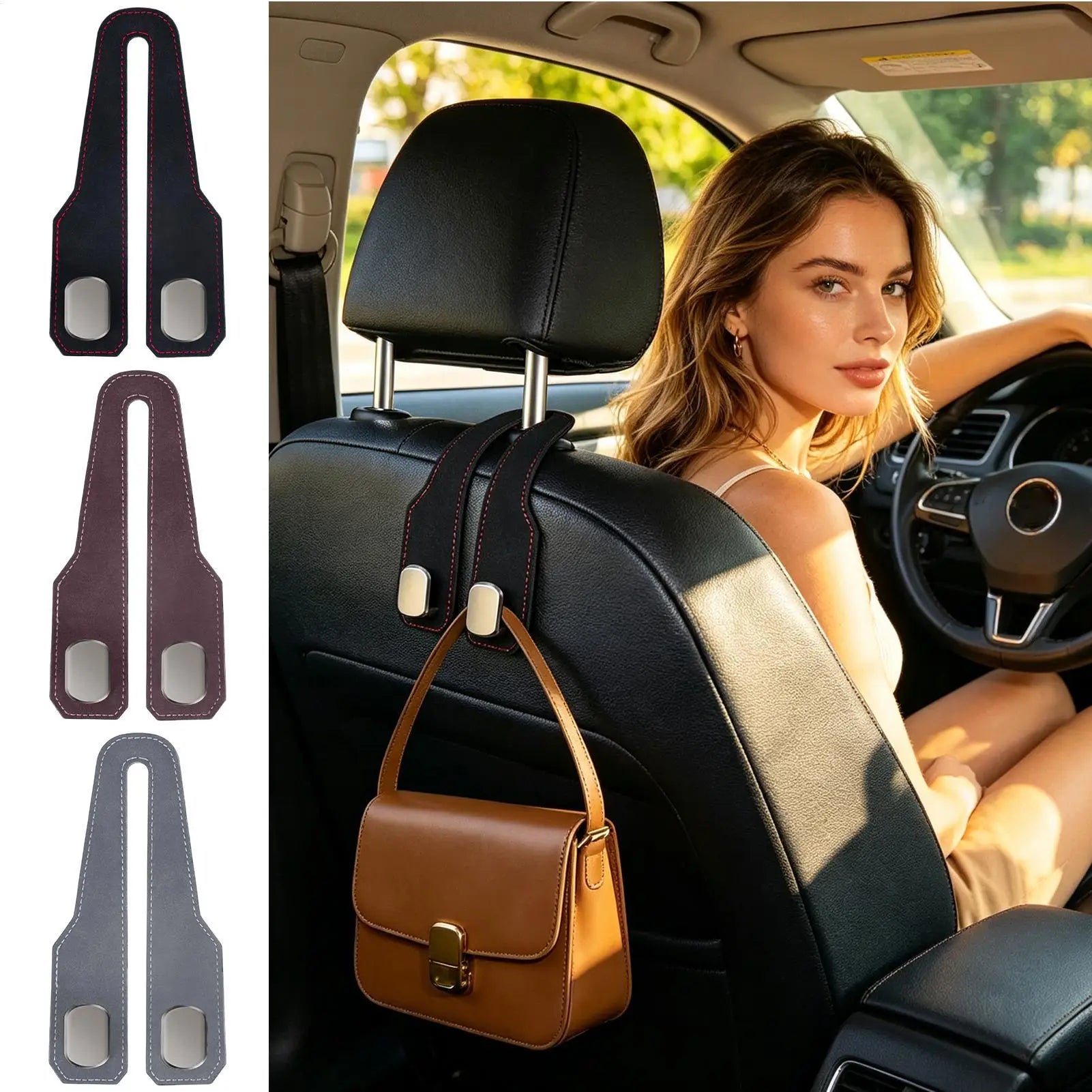 Adjustable Anti Slip Car Headrest Hanging Hook Multipurpose Storage Accessory For Truck Backseat And Vehicle Interior Use