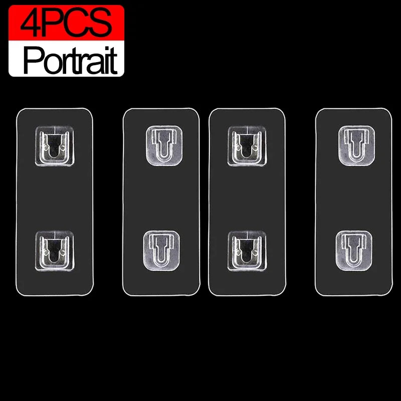 Double-Sided Adhesive Wall Hooks Hanger Strong Transparent Suction Cup Sucker Hooks Kitchen Bathroom Storage Plug Socket Holders