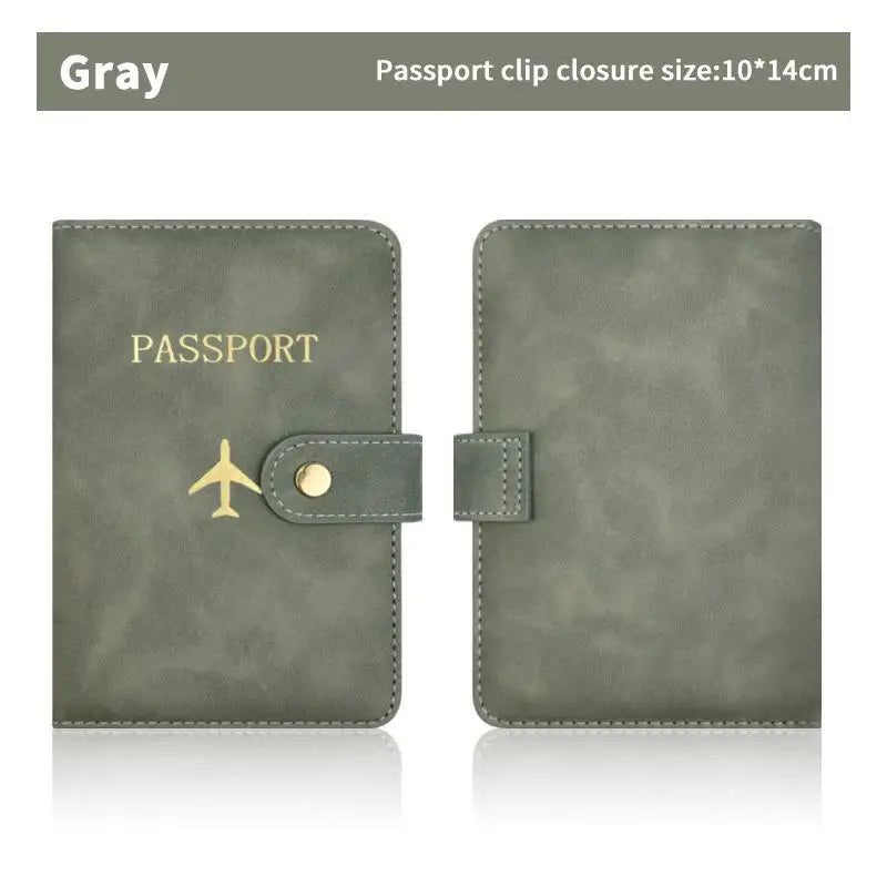 Cute PU Leather Passport Wallet Waterproof Multi Card Holder Travel Document Organizer for Men Women