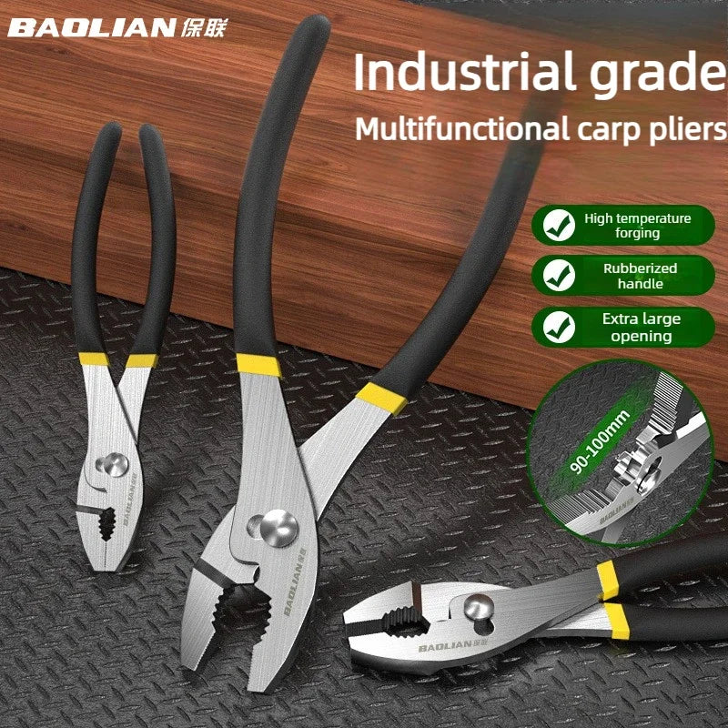Baolian Adjustable Slip Joint Pliers 6"/8"/10" Big Mouth Fish Tail CarP Pliers 2nd Gear Automobile Repair Tool Slipper Plier