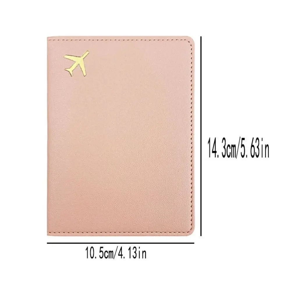 PU Leather Passport Holder Lightweight Waterproof Passport Case Portable Storage Solid Color Passport Protective Cover