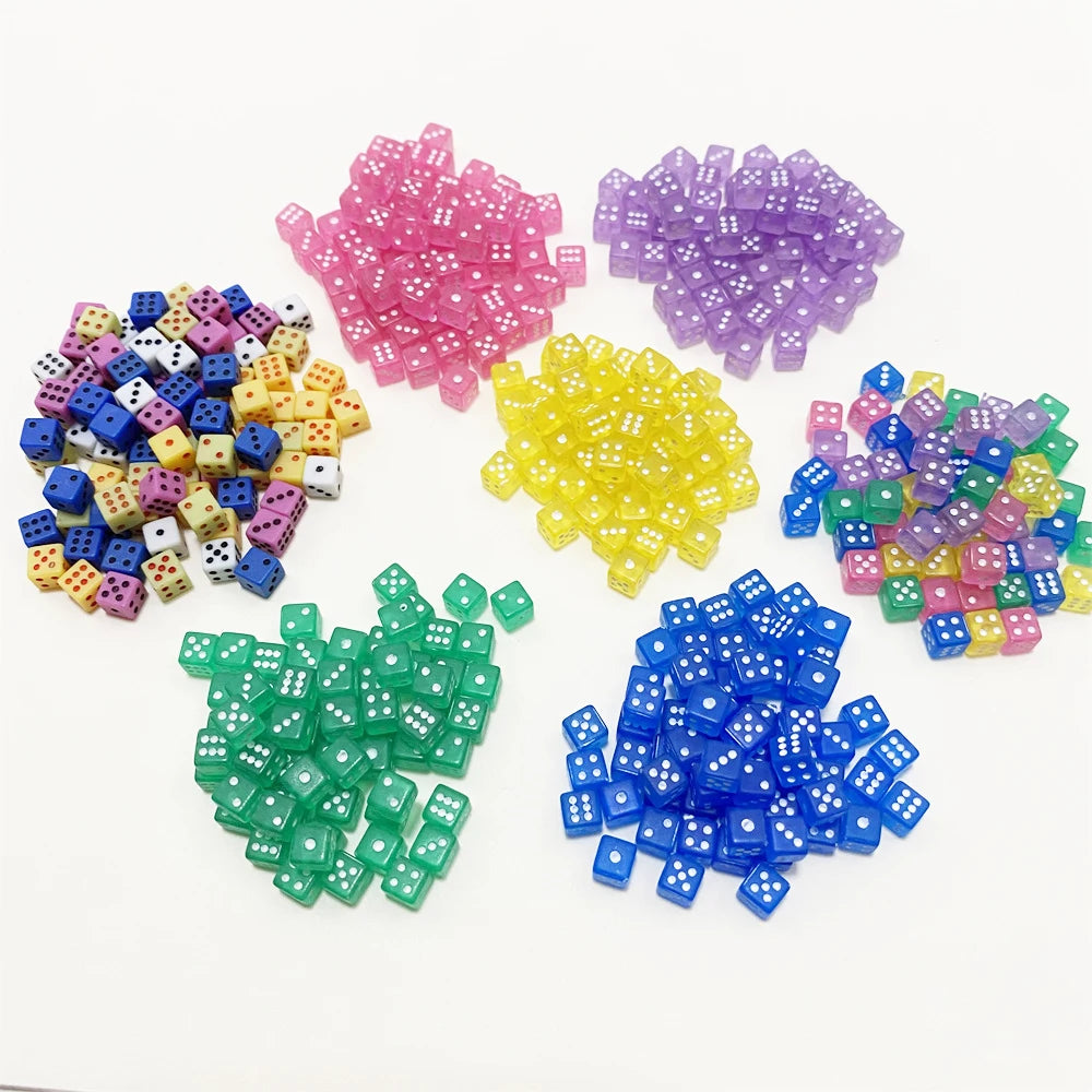 1000Pcs Super Mini 5MM D6 Point Dice With Square Angle For Board Games Trumpet Stereo Model Stationery Dice