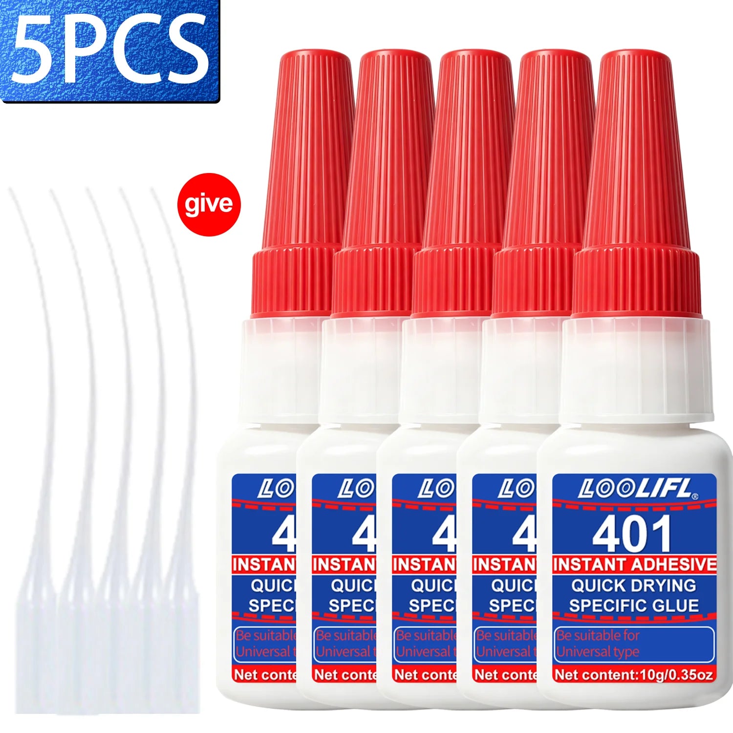 New LOOLIFL Super Glue Instant Strong Bond Adhesive Clear Fast Curing For Metal Plastic Wood Glass Ceramic Rubber Leather Repair