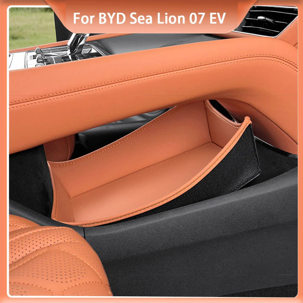 For BYD Sea Lion 07 EV Center Console Lower Storage Pad Car Interior Leather Protect Pad Central Control Storage Pad Accessories