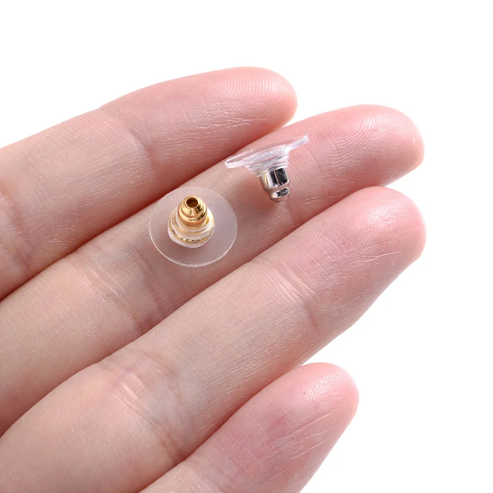 160Pcs 11X6Mm Silicone Earring Backs With Pad  Replacement Earring Stoppers For Jewelry Making Diy Earring Findings Supplies
