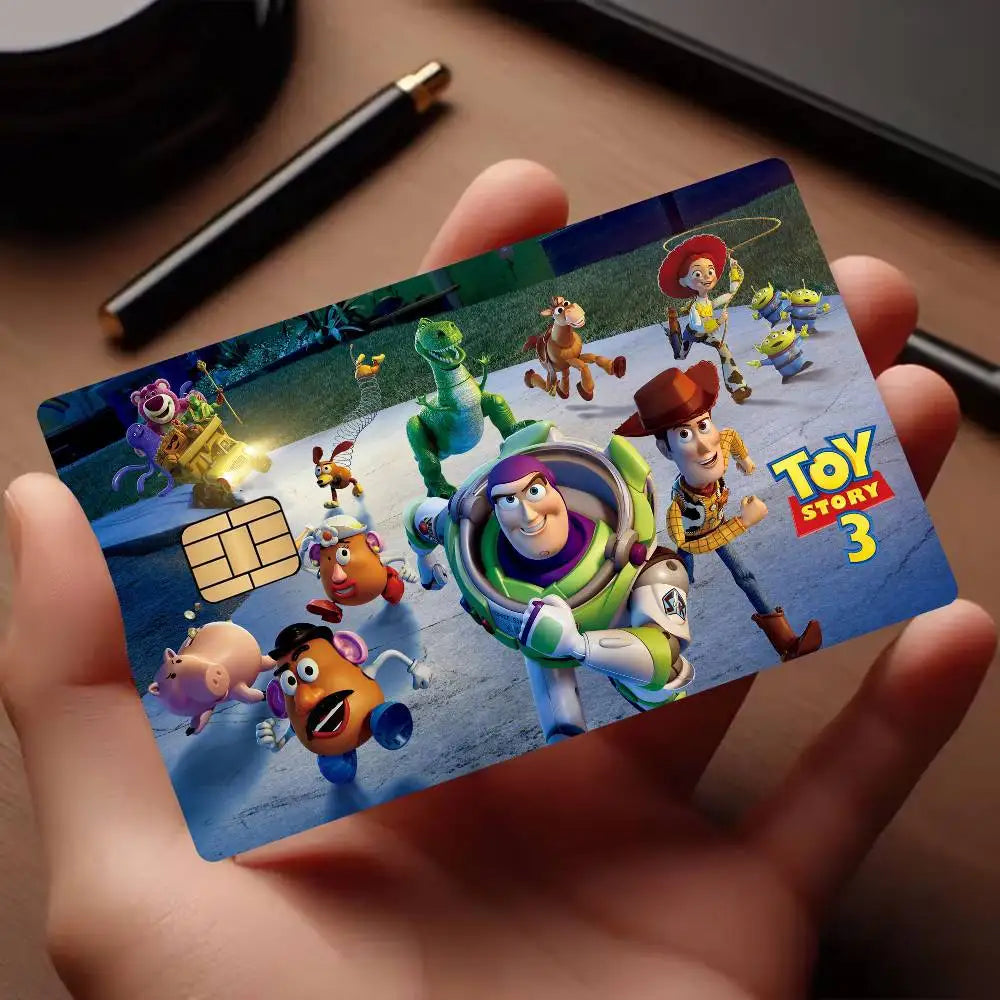 Cartoons Animations T-Toy Story 2024 Anime Cartoon Skin Stickers Film Tape Case For Big Credit Debit Card Front Side