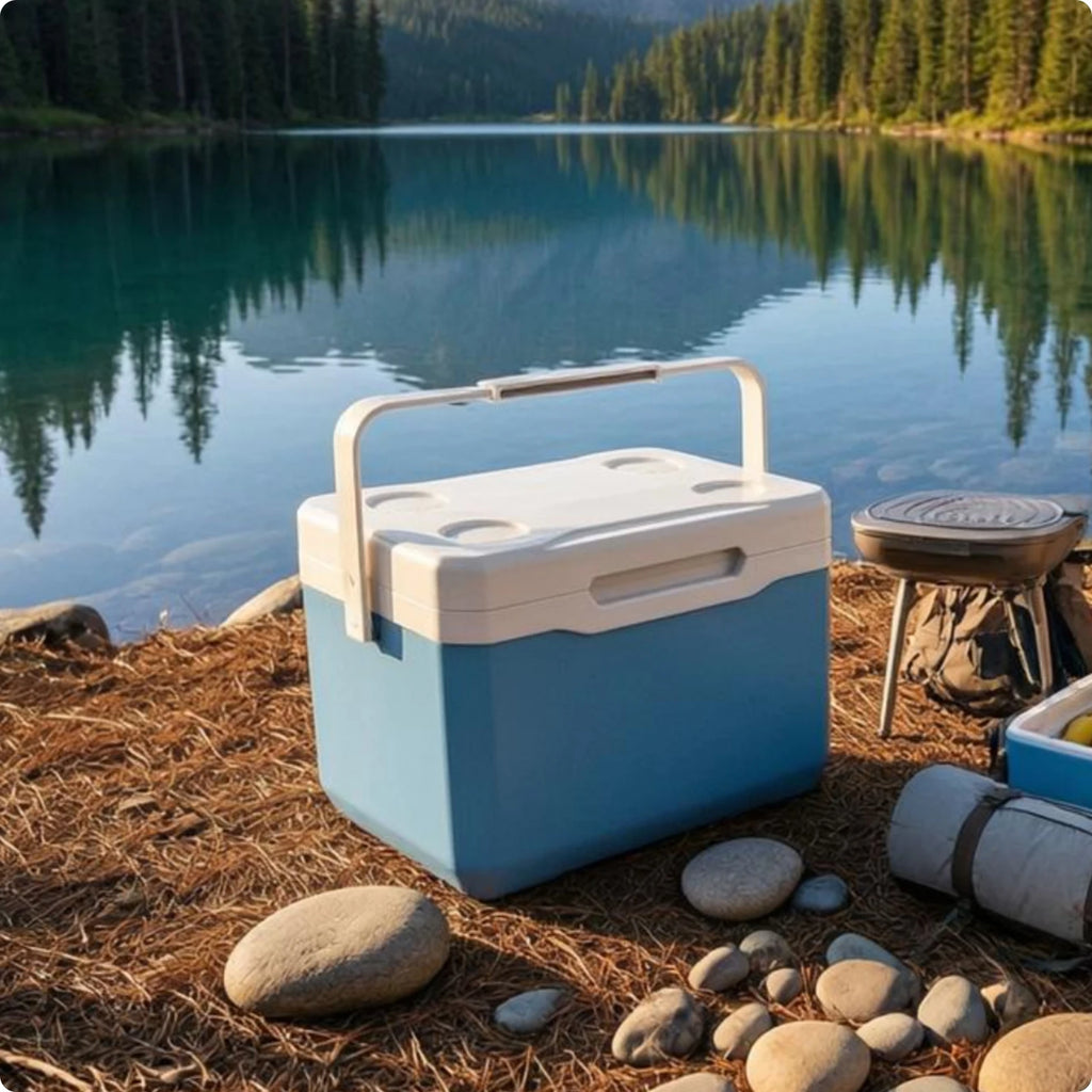 Insulated Cooler Box Rigid Portable Cooler Box Insulated Ice Chest Two-Tone Outdoor Gear Food Grade for Camping