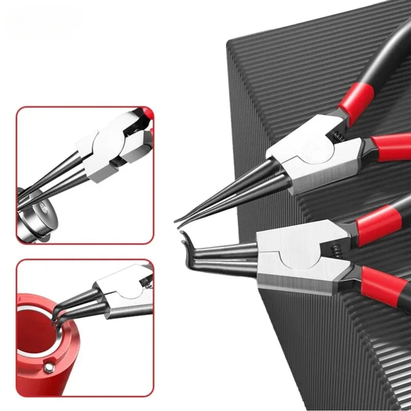 5-In Circlip Pliers Needle Nose Pliers Retaining Ring Pliers for Removing Installing Puller Locking Rings Shafts