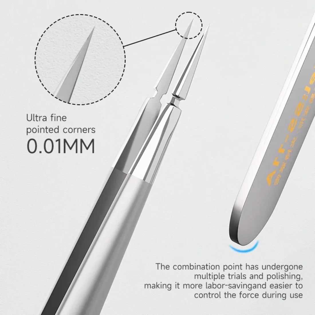 Precision Tweezers 0.01mm Tip - Anti-Slip 3D Stainless Steel Tweezers for Phone Repair, Flywire Handling, PCB & Micro Soldering