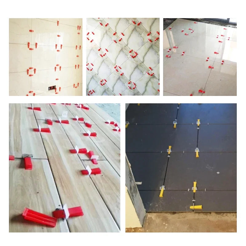 100pcs 1/1.5/2/2.5/3mm Ceramic Tiles Leveling Clips Tile Leveling System Wall Floor Tile Spacer Wedge Tiling Levler Tool Piler