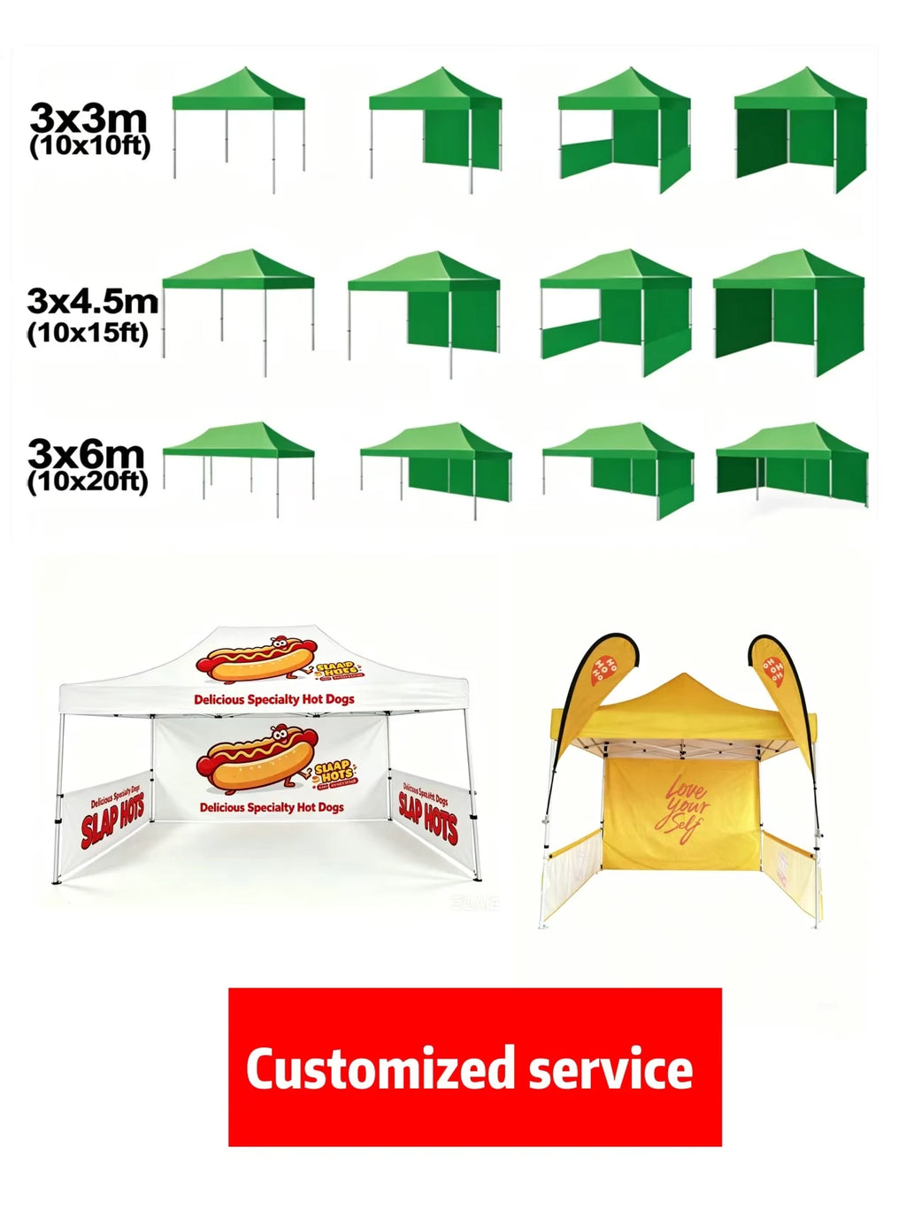 Exhibition Event Marquee Gazebos Custom Printed  Canopy Custom Tent Pop Up Foldable Tent Banner Table Flag