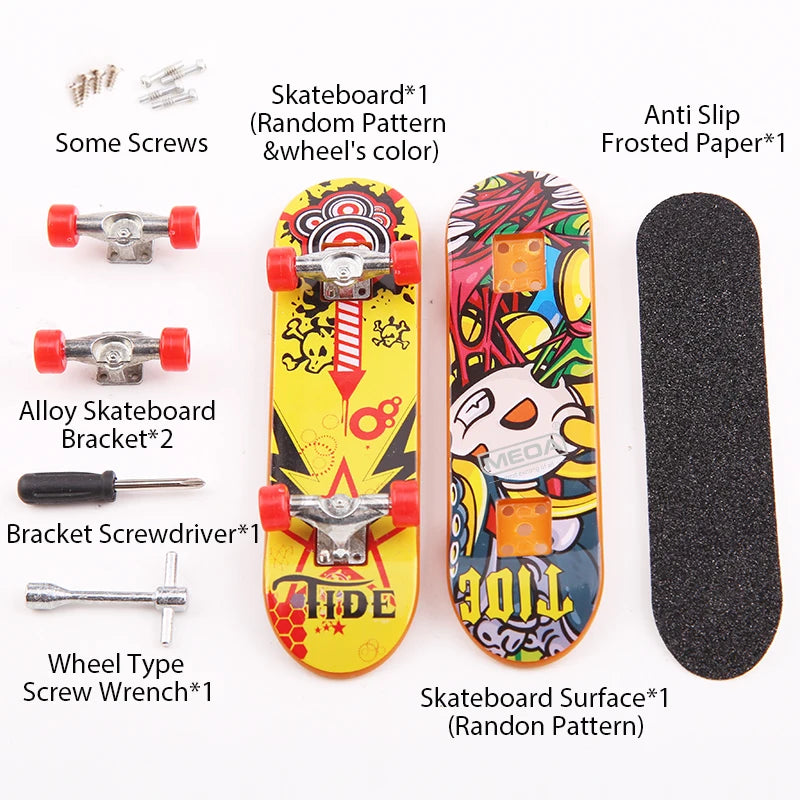Profession Finger Boarding DIY Ramp Park Finger Scooter Finger Skateboard with Metal Bridge Skate Trucks Kid Pocket Toys Gift