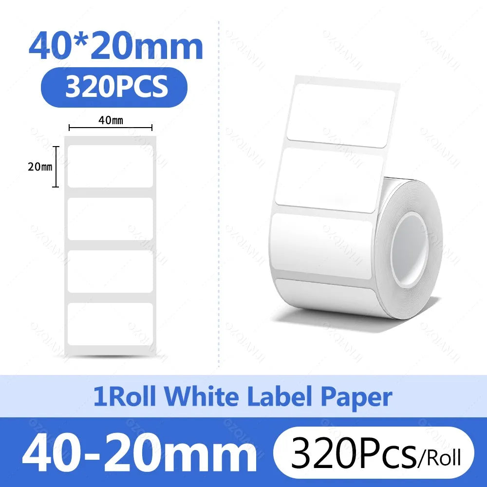 Niimbot B1 White Sticker Waterproof Paper Adhesive Nail Label Anti-Oil For B21 B31 Mini Portable Thermal Printer Tape More Size
