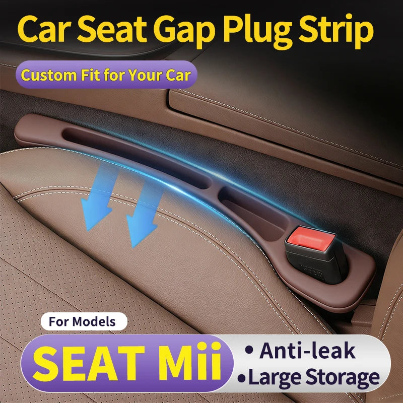 Custom Fit For SEAT Mii Car Seat Gap Filler Crevice Storage Prevents Phone Slipping Practical Side Storage Gadget Anti-Drop 2pcs