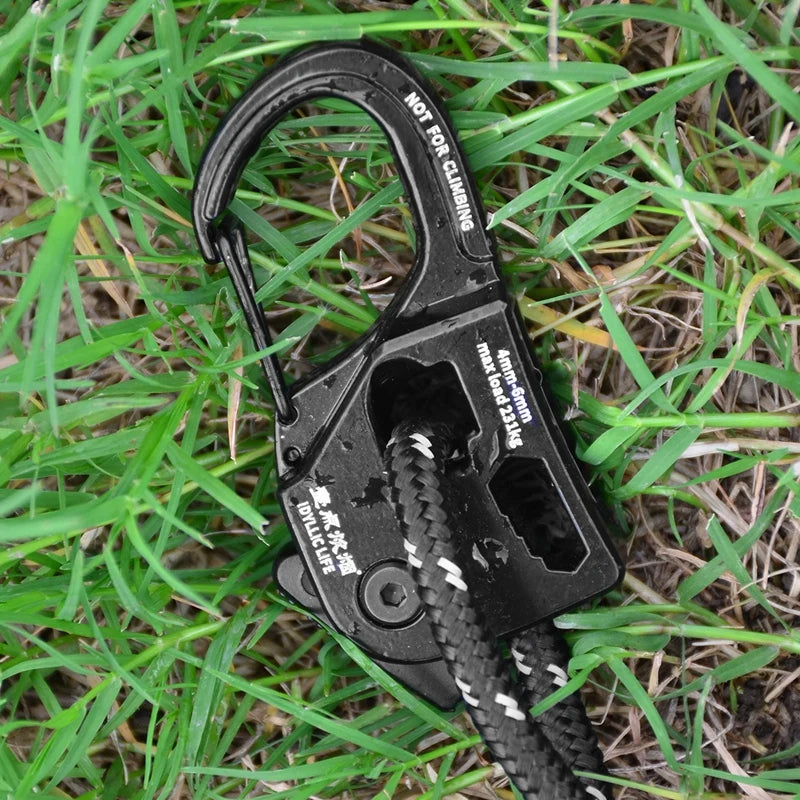 Aluminum Alloy Adjuster Tent Rope Tensioner Strong Load-Bearing Tent Rope Tensioner Cord Anti-Slip Tarp Tightener Camping Tools