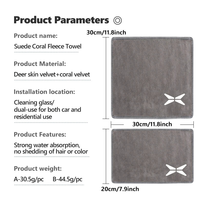 For Xiaopeng Car Wash Towel Microfiber Cleaning Absorbent Drying Cloth Xpeng G6 G9 G3 P7i X9 2023 2024 2025 P5 P7 N5 P7