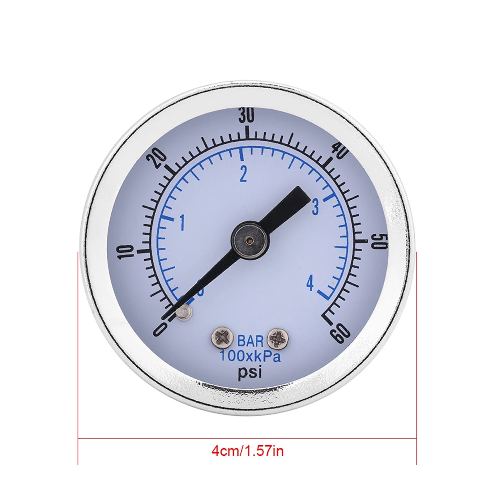 0‑60PSI 0‑4BAR 1/8" NPT Pressure Gauge Manometer for Water Air Oil  Instrument pressure measuring tool Air Pressure Gauge