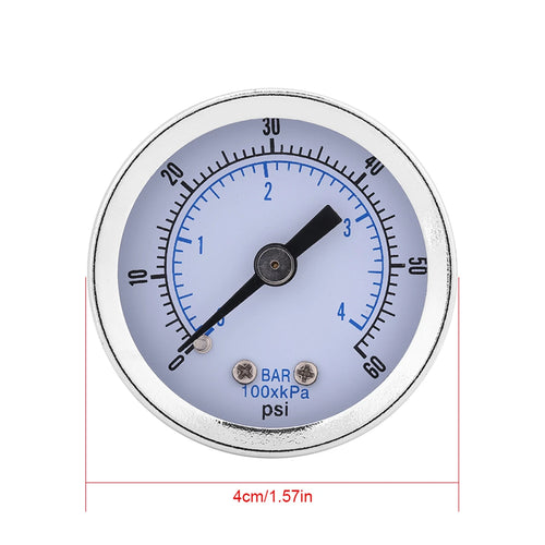 0‑60PSI 0‑4BAR 1/8" NPT Pressure Gauge Manometer for Water Air Oil  Instrument pressure measuring tool Air Pressure Gauge