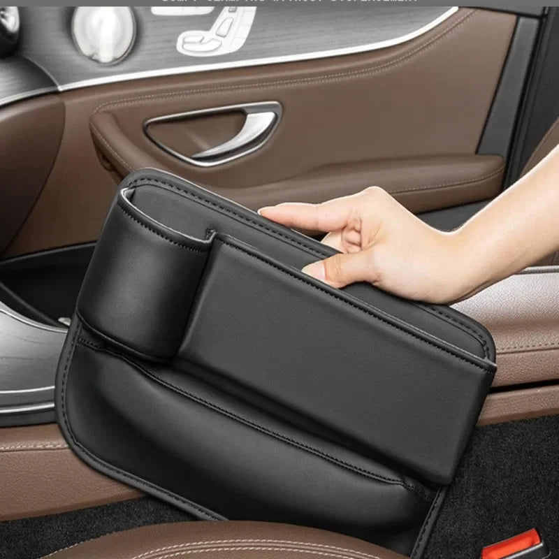 Car Seat Gap Filler Water Cup Holder Gap Side Storage Box Car Leather Universal Front Seat Gap Filler Storage Box Inside The Car