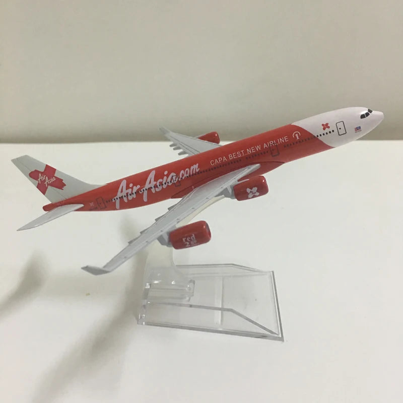 JASON TUTU 16cm AirAsia Airbus A340 Airplane Model Airplane Diecast Metal 1/400 Scale Planes