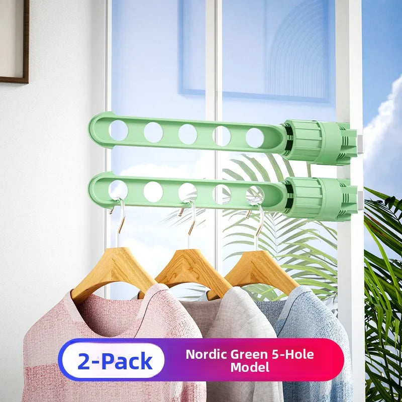 Travel-Friendly Window Frame Clothes Drying Rack Clip-On Small Size Balcony Clothesline Outdoor Clothes Hanger Plastic Material