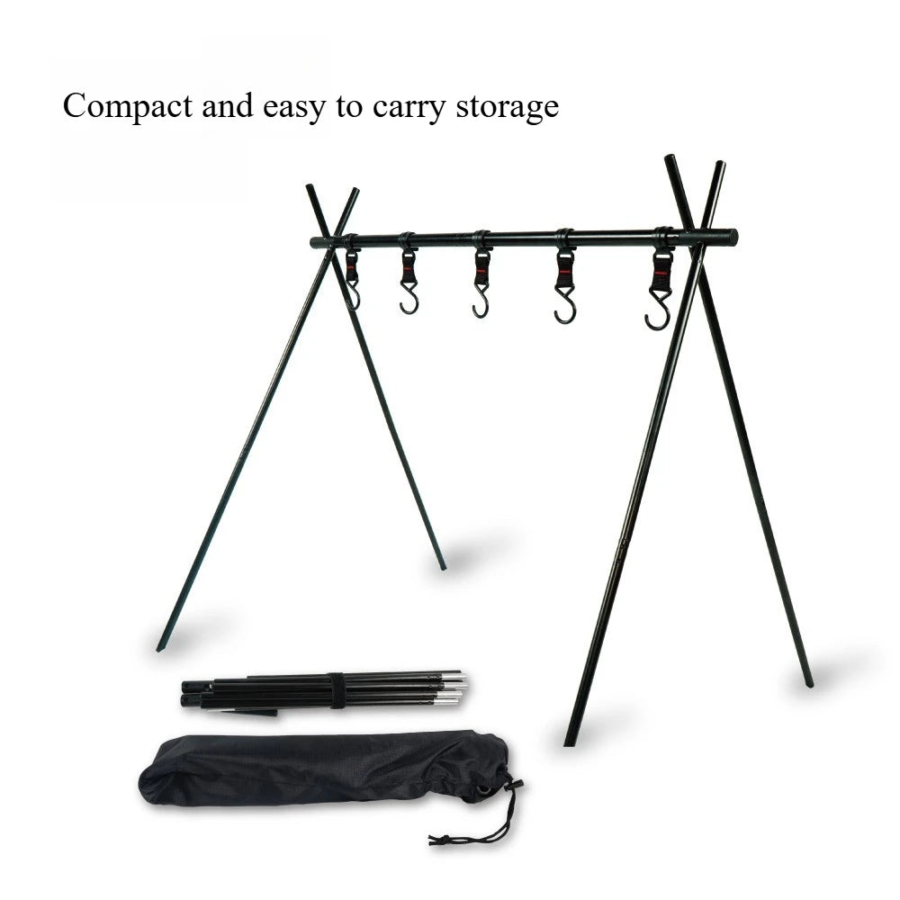 Camping Shelf Aluminum Alloy Organizer Folding Rack Lightweight Travel Hanging Rack Fishing Hiking Camping Storage Rack
