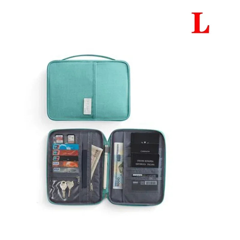 New Women Multi-Function Waterproof Travel Passport Holder Cover Case Pink Bags Family Document Organizer Travel Accessories Bag