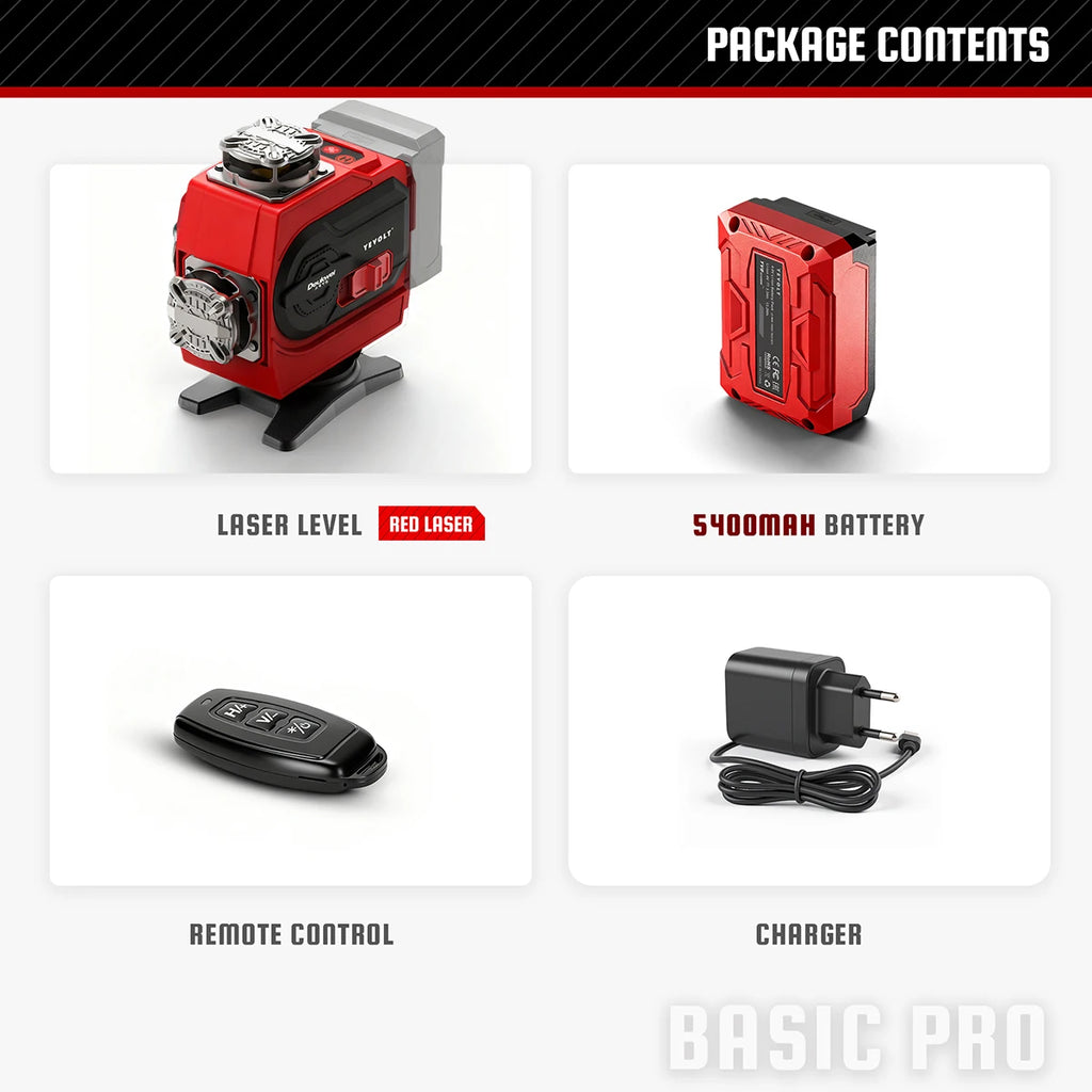 16 Line Laser Level Red/Green Dual Option Touch Control - Super Bright Auto Leveling 360° Rotating Window Anti-Blind Spot Tool