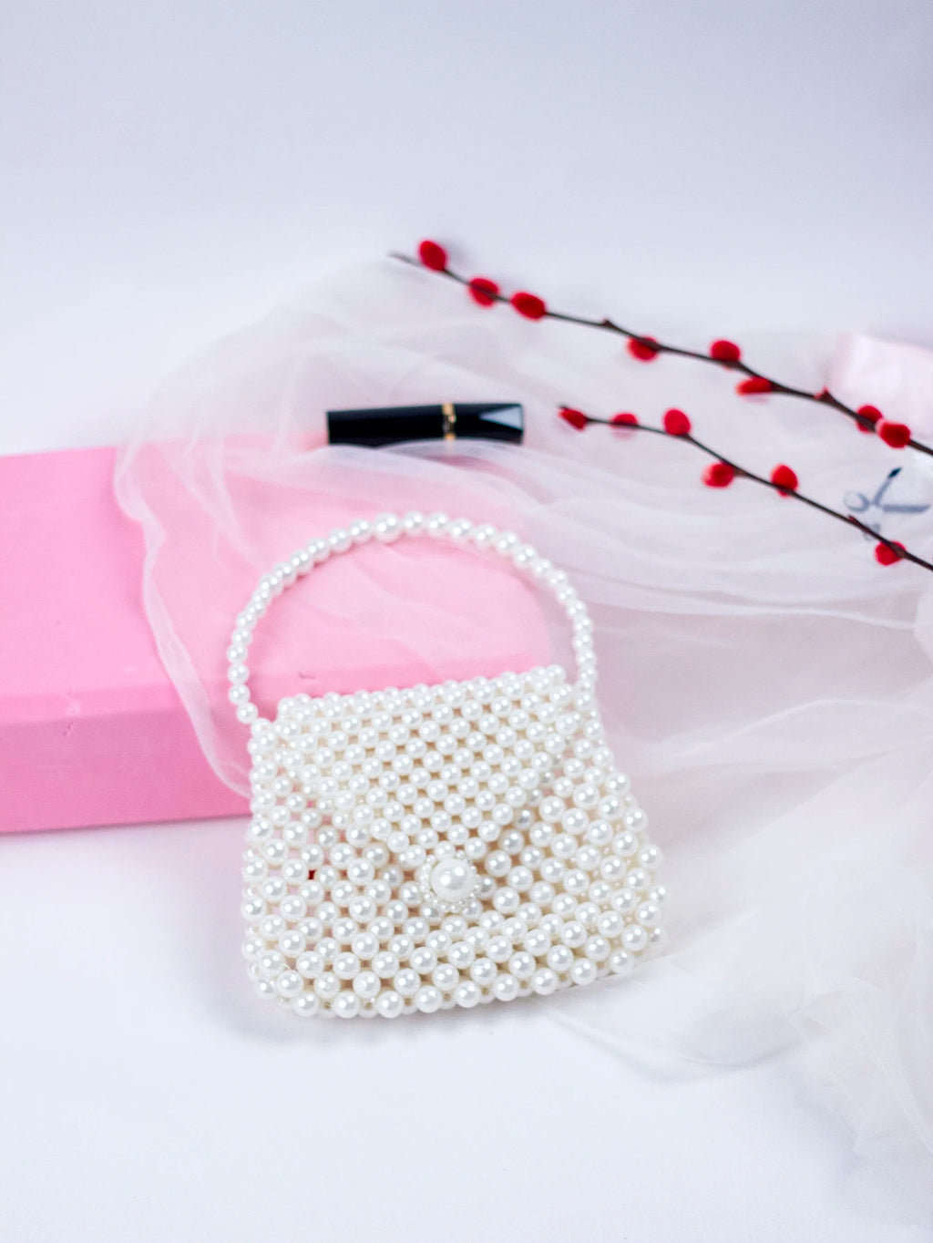 2024 Spring/Summer Hot selling Chinese Style Mini Pearl Imitation Dumpling Bun Women's Homemade Beaded Weaving Handbag