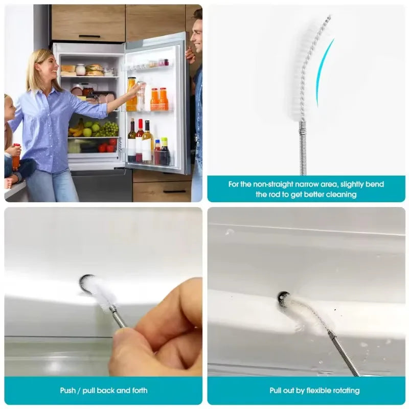 Refrigerator Drain Dredge Brush Water Dredging Tool Water Tube Cleaning Coil Cleaning Set Long Flexible Refrigerator Scrub Brush