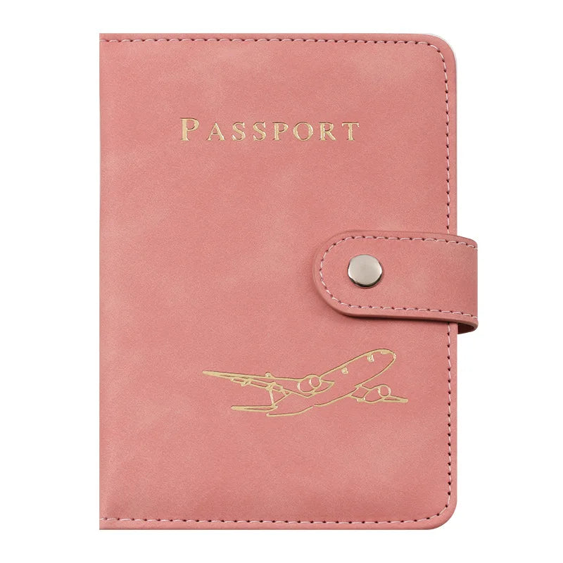 Leather Passport Holder Covers Case Waterproof Travel Credit Card Wallet Cute Passport Book for Women/Men Buckle Passport Cover