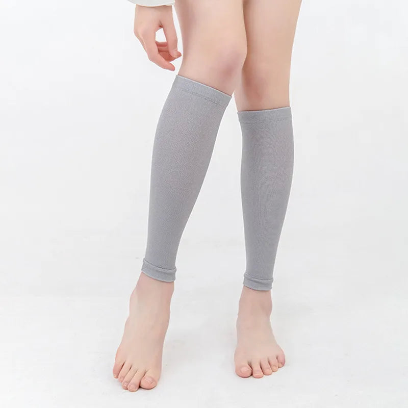1Pair Footless Compression Calf Sleeves Sports Leg Support Wrap For Running Cycling Relief Varicose Veins Lymphedema Leg Fatigue