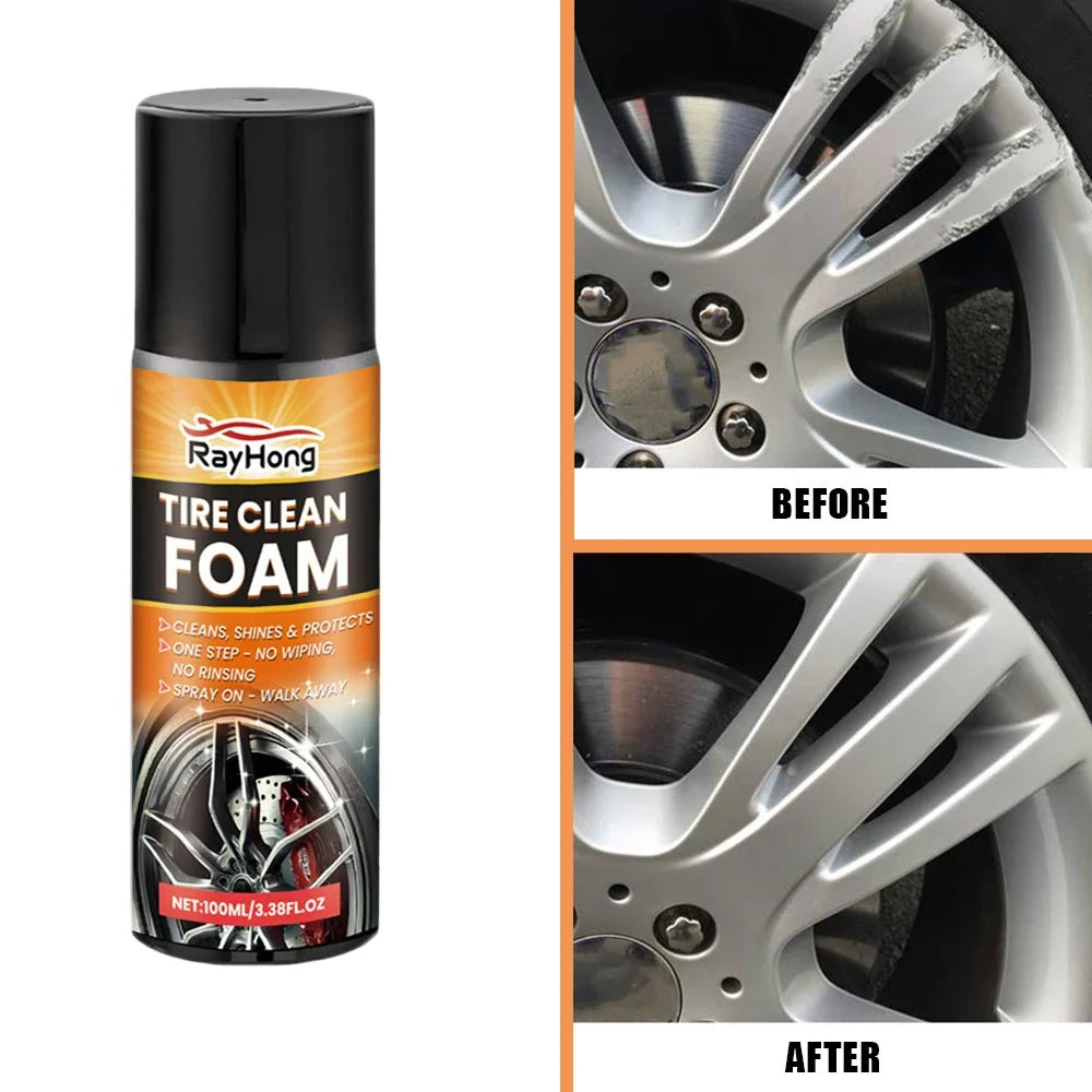 1Pcs Car 100ml Tire Stain Removal Liquid Wheel Surface Cleaning Spray Professional Rim Dust Wash Gloss Enhancer Tool Accessories