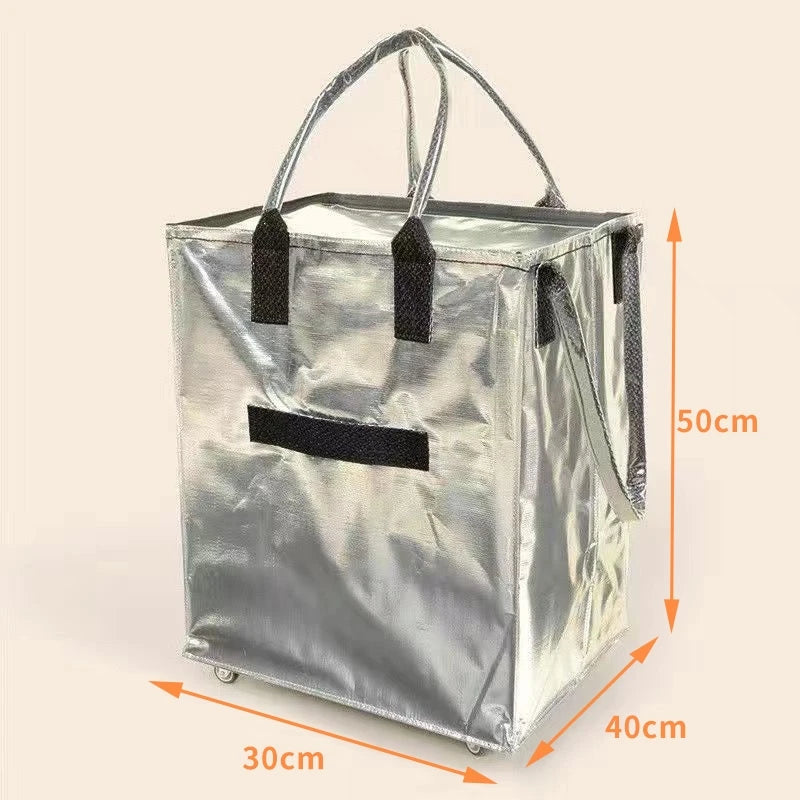 Hulken Detachable Travel Bag with Cover Silent Wheels Stackable Storage Portable Shopping Cart Large Capacity Foldable Shoppi...