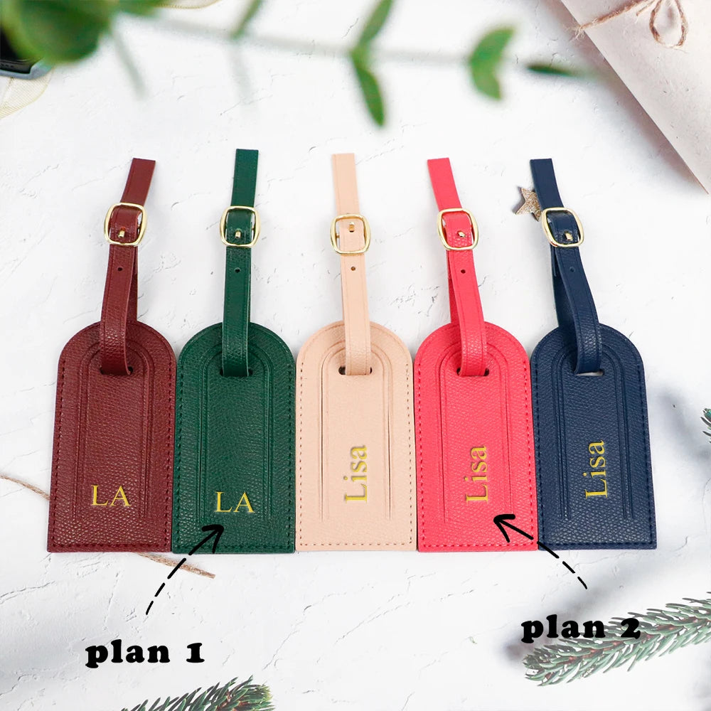 Customized name PU leather ladies' handbags, luggage tags, pendants, anti-loss luggage tags, luggage accessories
