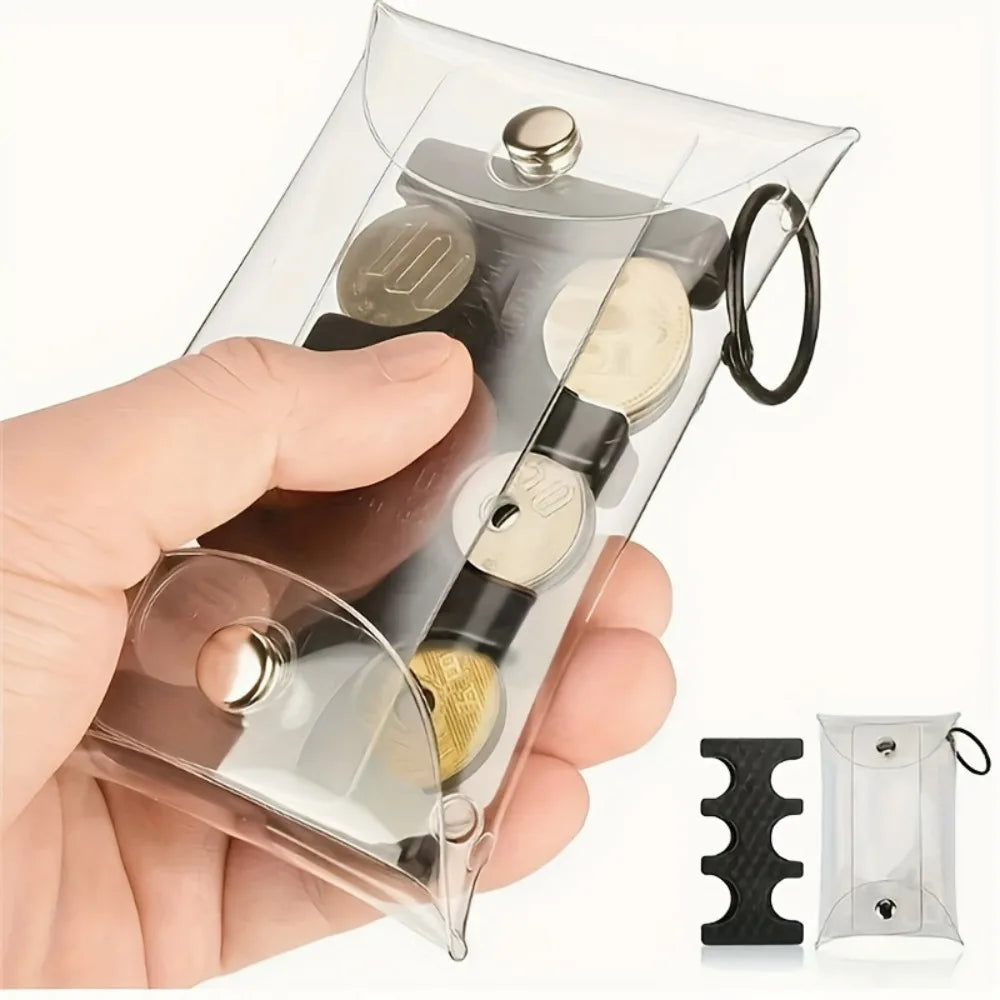 1PCS Japanese coin clip, change storage bag, portable wallet, anti loss clip, travel transparent card bag