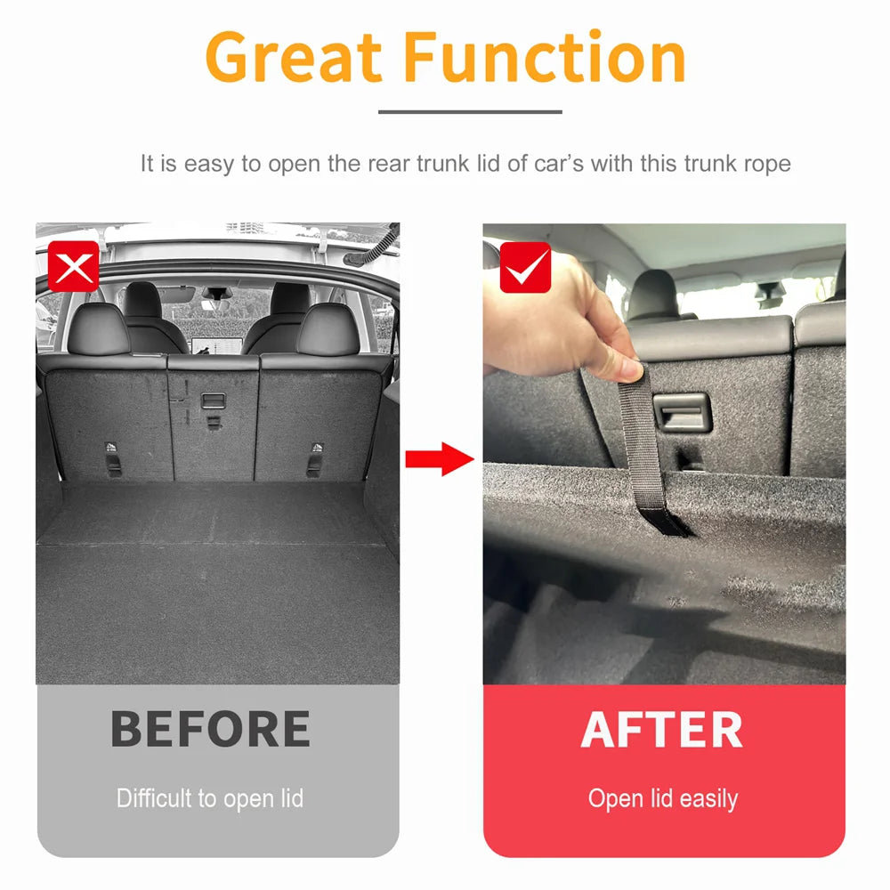 Rear Trunk Pull Strap Handle For Tesla Model Y YL Tail Box Drawstring Rope Interior Accessory Cars and auto parts
