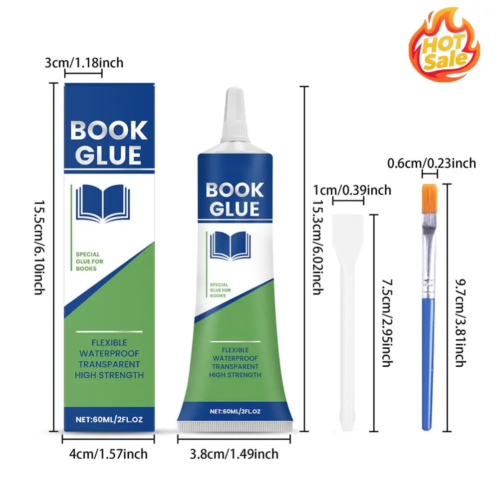 Book Repair Glue Strong Adhesive Transparent Book Binding Adhesive Quick-Drying Repair Glue for Envelopes Postcards Paper Craft