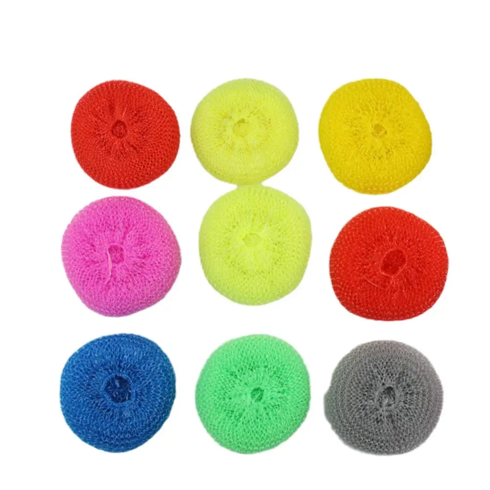 10/30Pcs Random Color Plastic Clean Up Grease Dish Mesh Scrubber Non-Scratch Cleaning Ball Plastic Household Cleaning Supplies
