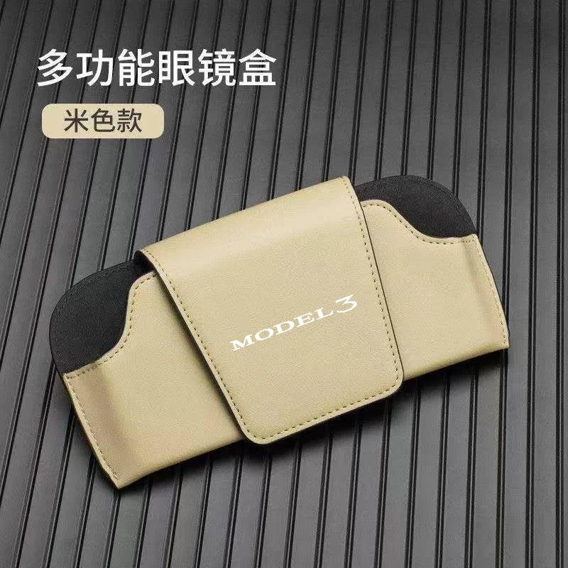 Car Sun Visor Leather Auto Sunglasses Clip Glasses Holder case Storage for Tesla modelY model3 modelX modelS model 3 X S Y
