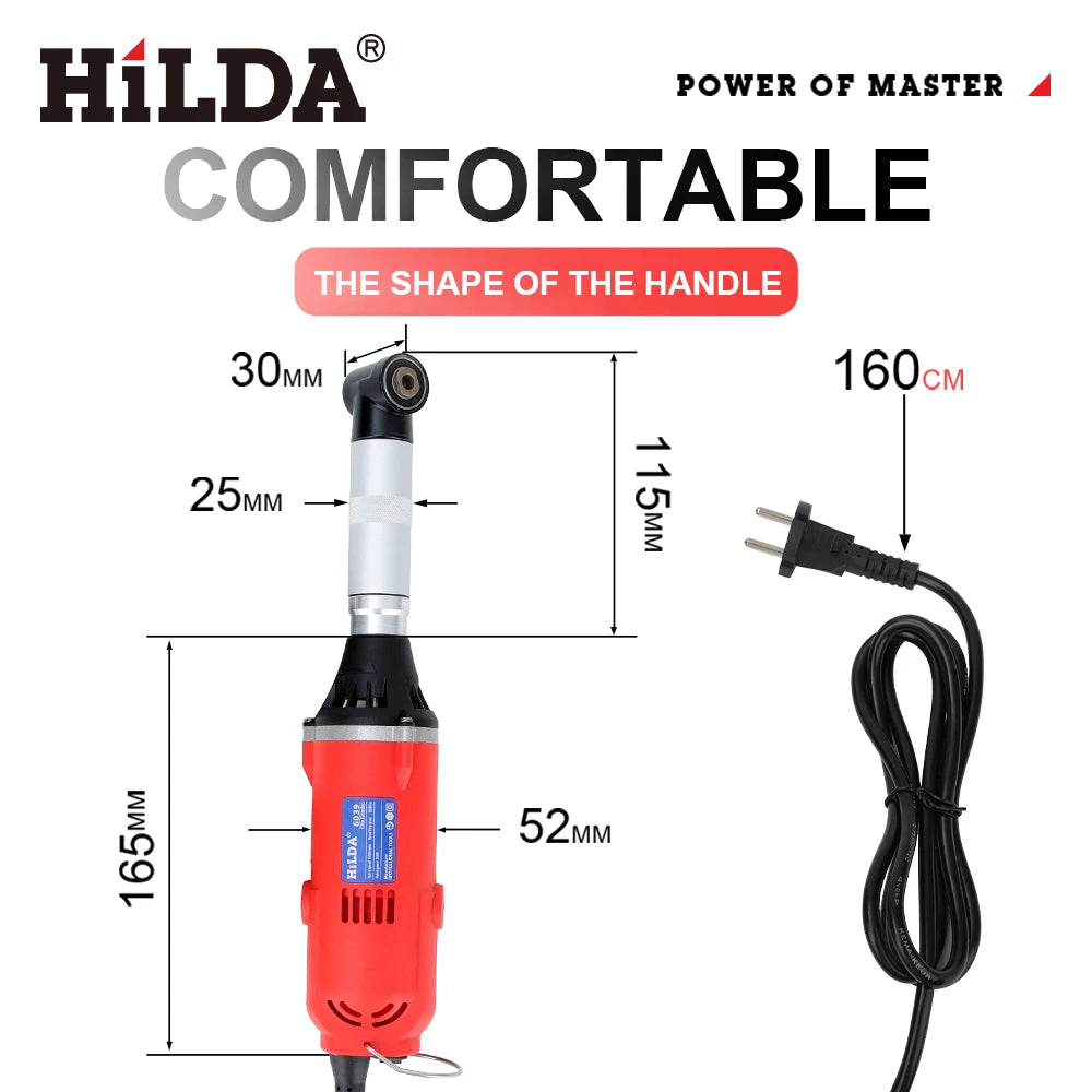 HILDA 380W Powerful Electric Straight Grinder 6 Variable Speed Tile Beauty Sewing Tool Multifunctional Grinder Sander Polisher