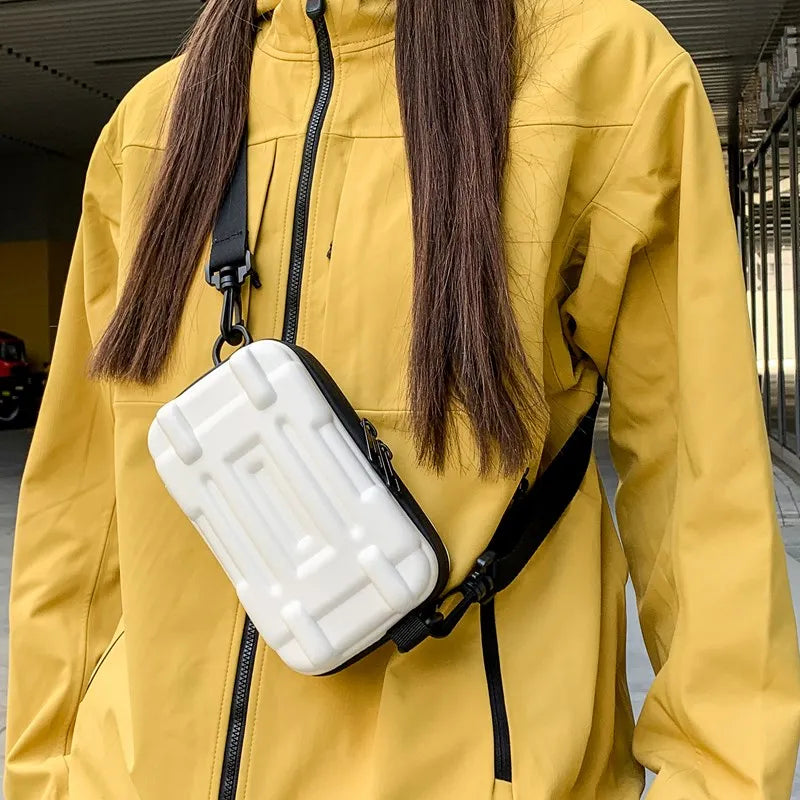 Hard Shell Crossbody Bag Waterproof Suitcase Style Shoulder bags Mini Hard Case Sling Bags for Men and Women Travel Daily Use 가방