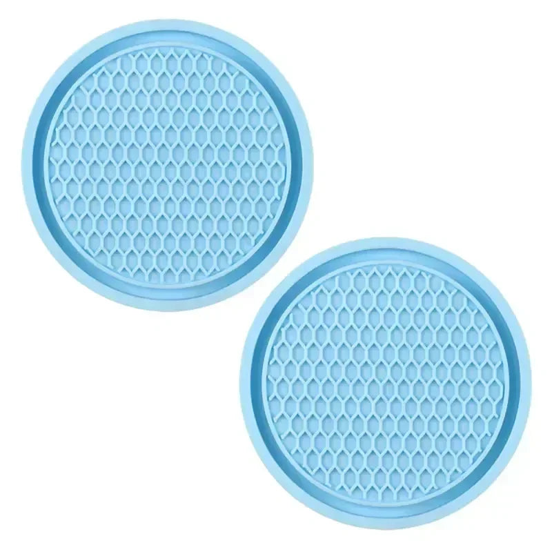 Car Coasters, Universal 2 Pcs Car Coasters for Women Bling Car Accessories, Silicone Anti Slip Crystal Car Cup Holde