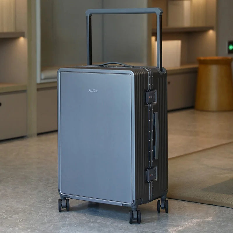 2026 new high-end wide pull rod luggage, aluminum frame travel suitcase, sturdy large capacity boarding case