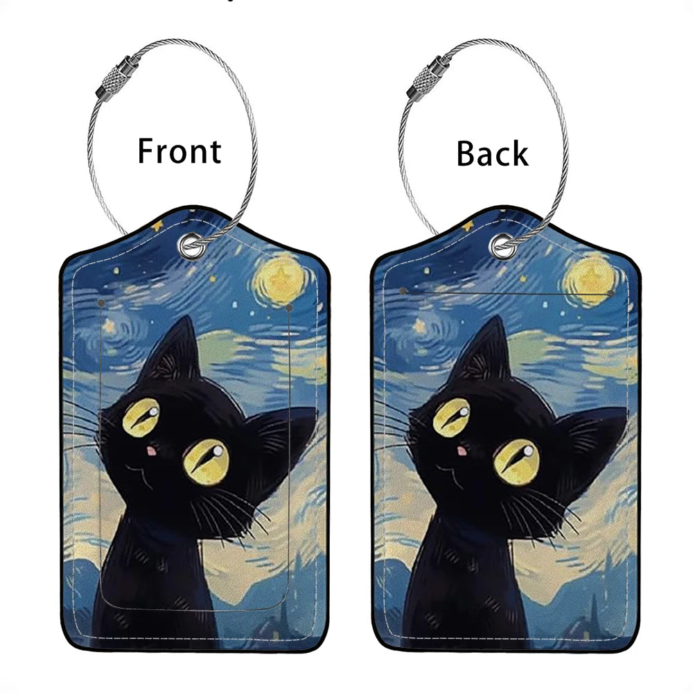 HOT SALE Cute animals Leather Business Luggage Tag Suitcase Address Label Luggage Boarding Case Label Name ID Address Clip