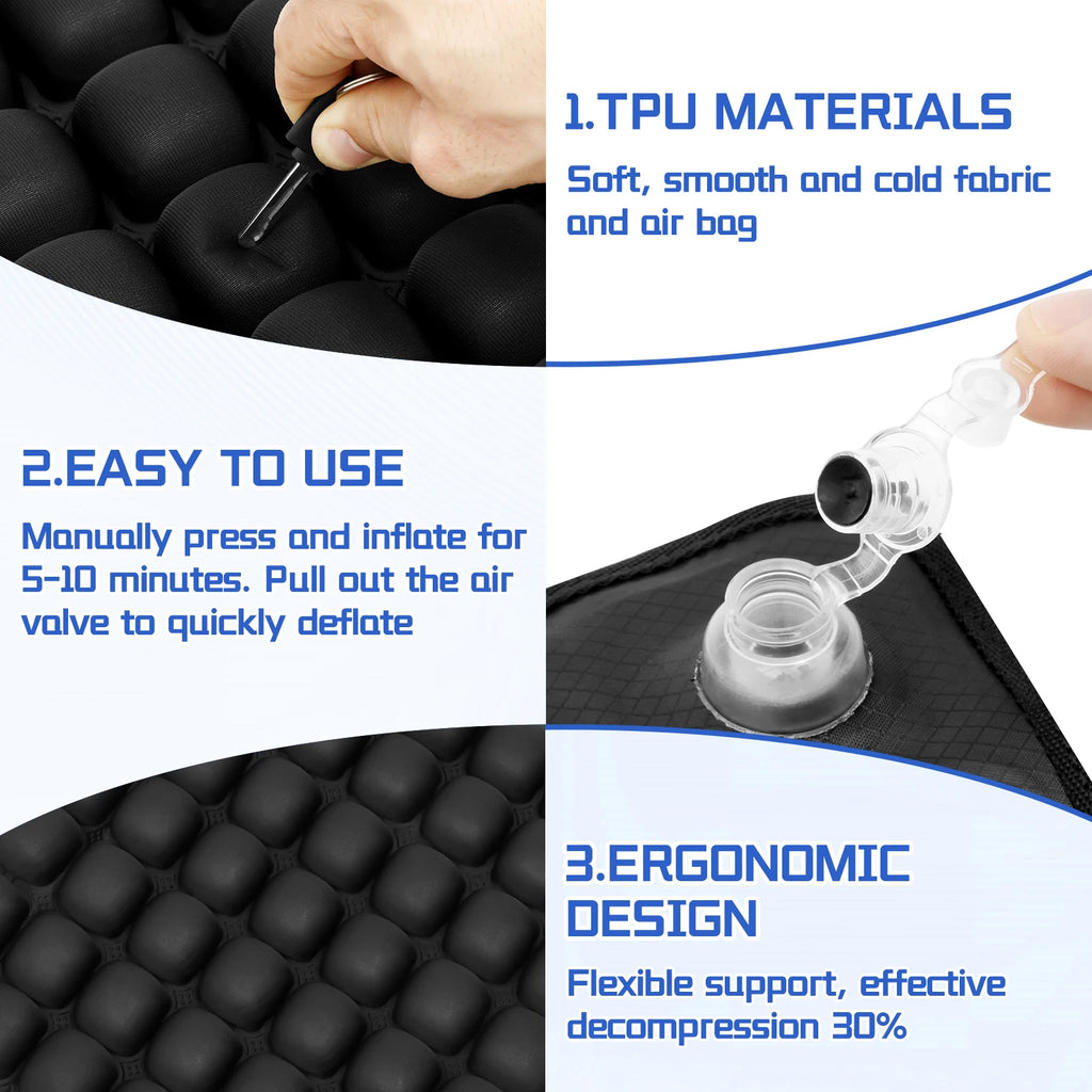 Air Bags Travel Cushion High Rebound Pressur 3D Air Cell Seat Cushion Lightweight Breathable for Car Office Chair Home