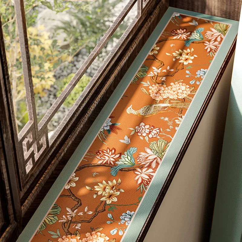 Window sill mat Window edge leather protective mat Sun protection waterproof dust Chinese bay window mat
