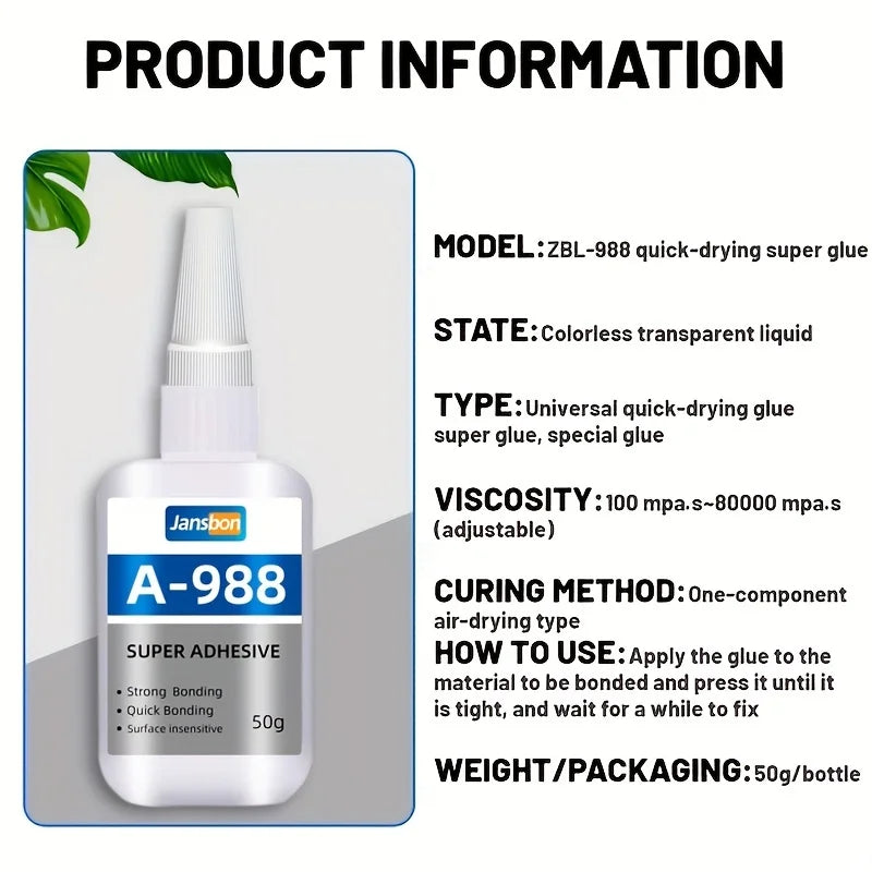 Universal Glue For Metal, Iron, Aluminum, Glass, Plastic, Leather & Wood - Quick-Drying & Super Strong! for factory&workshops&pa