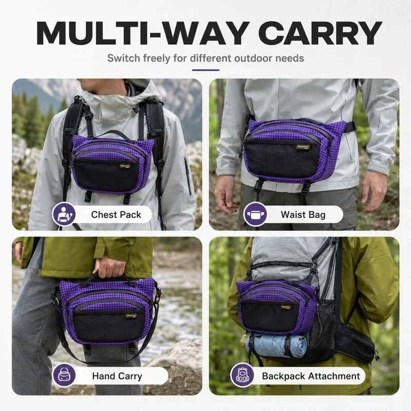 Ultralight Chest Pack UHMWPE Water‑Resistant Crossbody Bag Multi‑Pocket Sling Bag For Hiking Cycling Camping Travel Daily Use